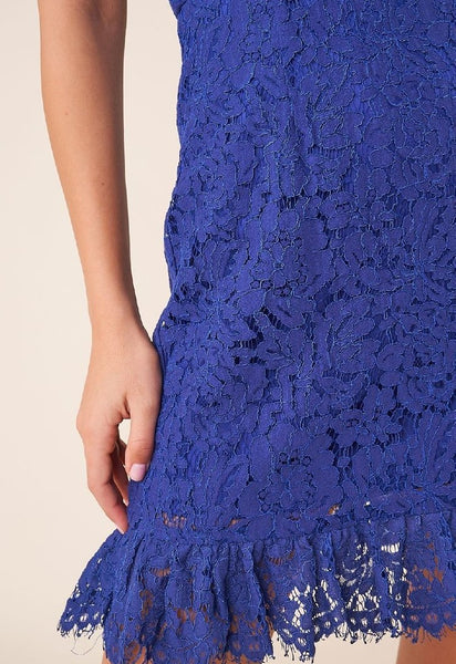 Glam in Blue Lace Dress