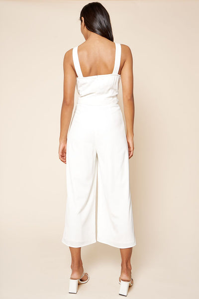White Belted Jumpsuit